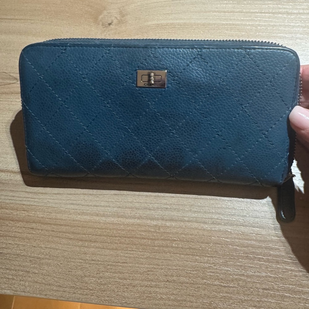 AUTHENTIC Blue Chanel Quilted Women's Wallet